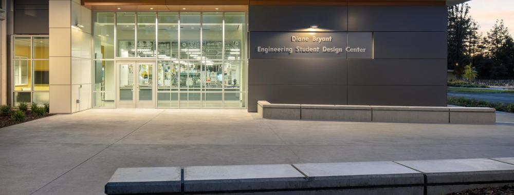 outside the esdc entrace at sunset